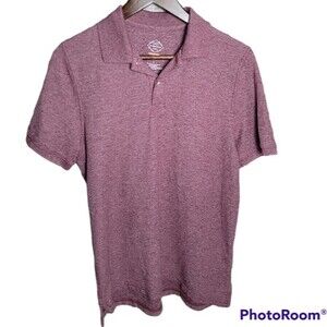 St. John's Bay Performance Burgundy  Mens Polo Shirt Size Small EUC